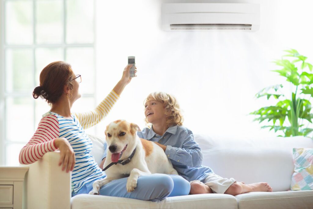 Cost-effective split system air conditioning in living room