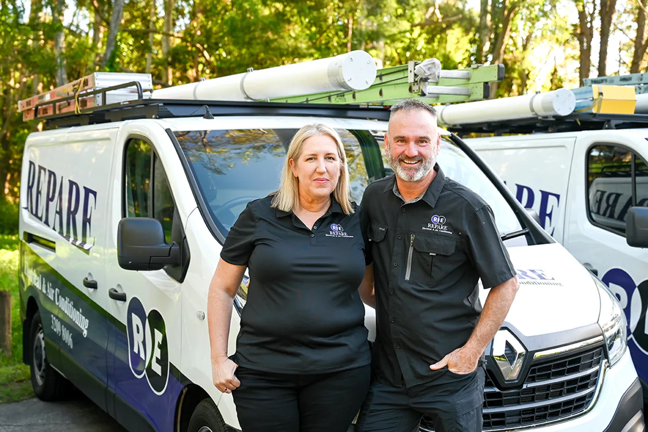 hot water electrician team