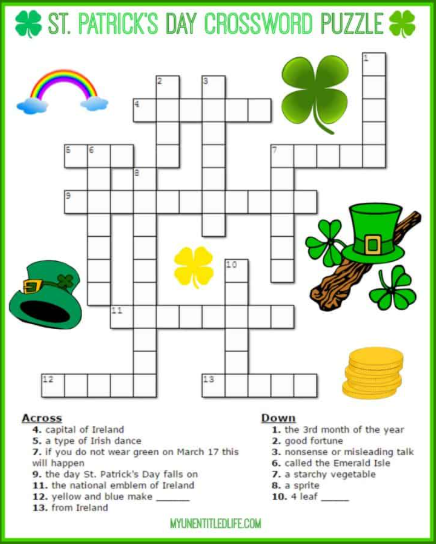 St Patricks Day crossword