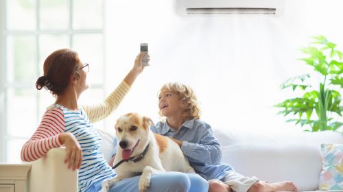 Cost-effective split system air conditioning in living room